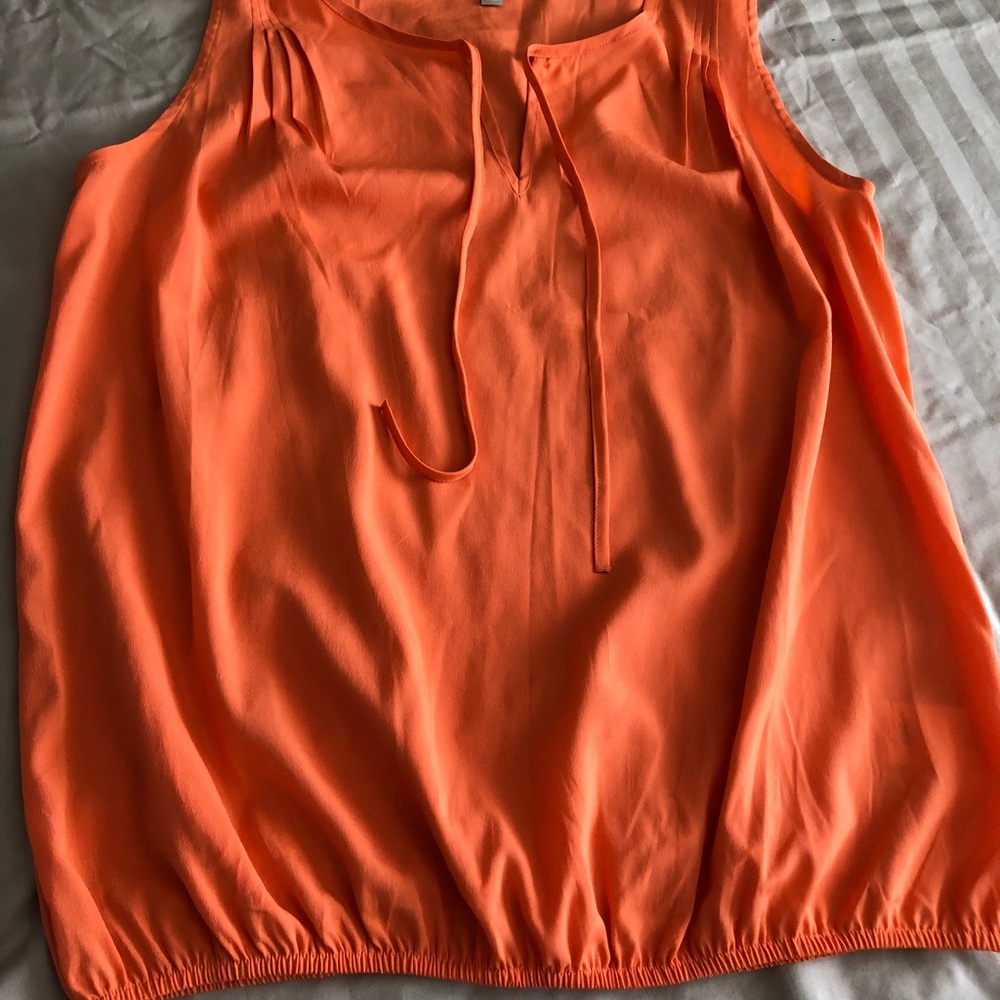 Bright orange silk Banana Republic blouse